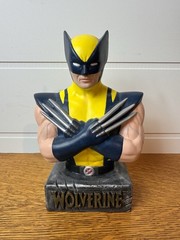 Vintage 2013 Marvel Studios Ceramic Wolverine Piggy Bank 9.5” Tall