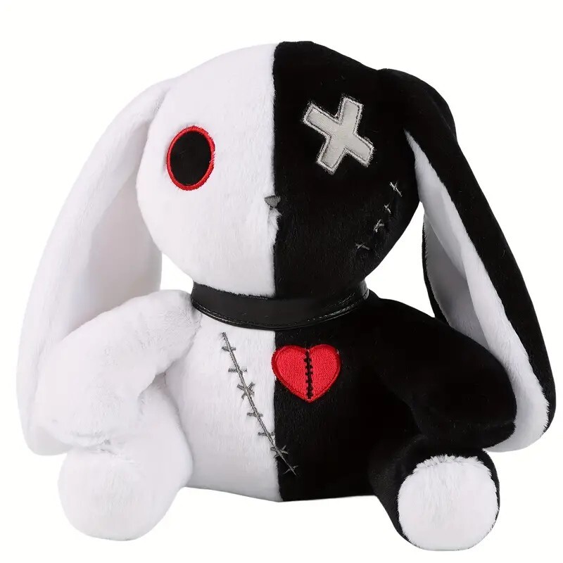 Goth Bunny Plush White/Black (25cm/9.84in) Christmas Gift