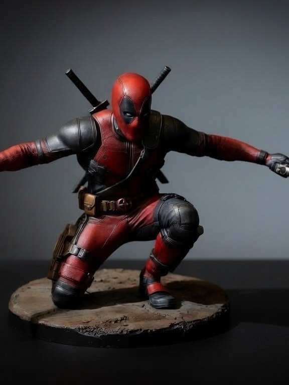 Collectible Marvel Deadpool Action *Unpainted* Figure Display