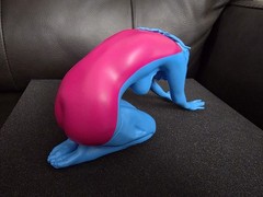 SIGNED Ron English LADY LIPS BLUE/PINK Vinyl Toy Figure Popaganda LE 45/50