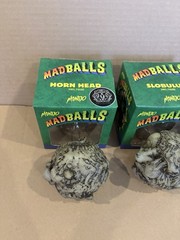 Madballs Mondo Set Glow In The Dark Skull Face Slobulus Horn Head Toy Figure OOP
