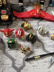 Power Rangers Megazord Lot HUGE Tigerzoid Thunderzoid Helmets Swords