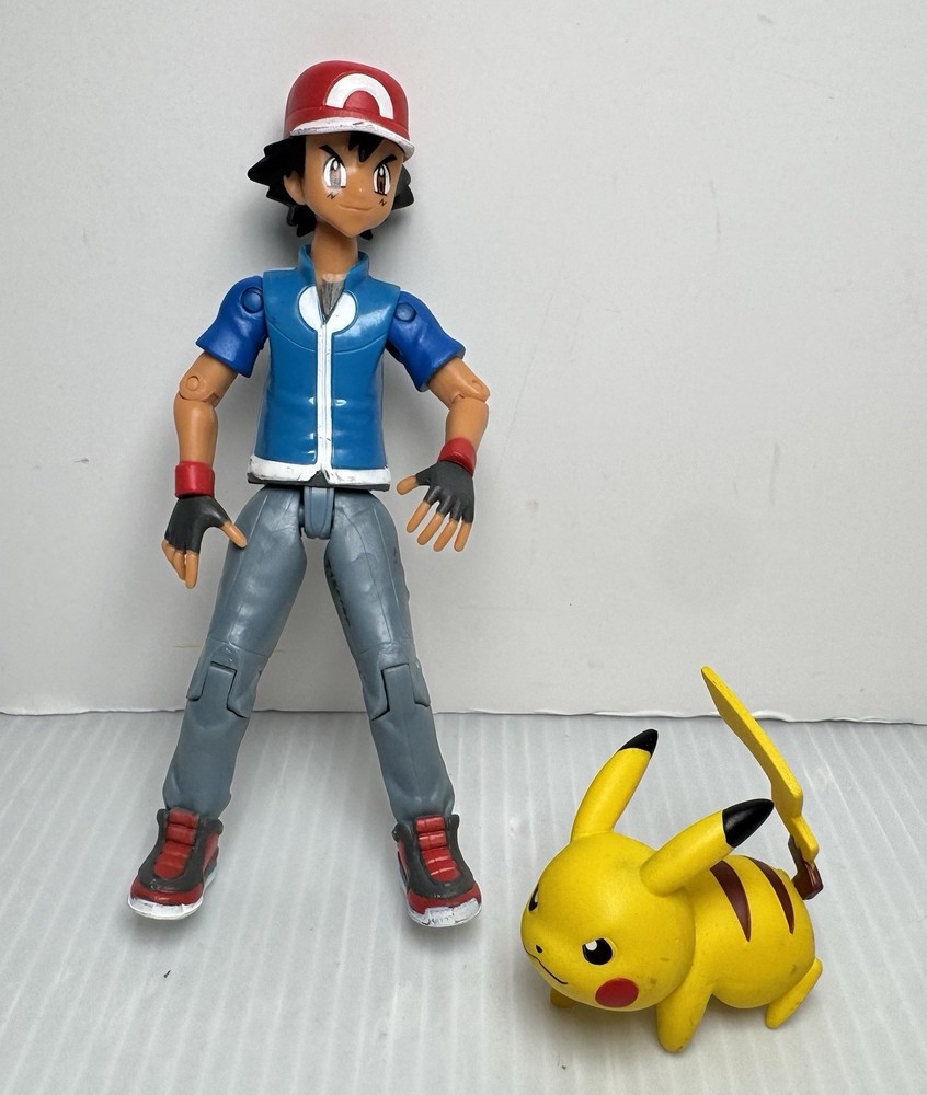 Pokémon Ash Ketchum Tomy Toy Figure W/ Pikachu Nintendo Pokemon