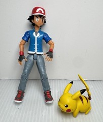 Pokémon Ash Ketchum Tomy Toy Figure W/ Pikachu Nintendo Pokemon