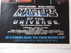 1980’s Motu Movie Paper Ad Vtg Masters of the Universe He-man Skeletor