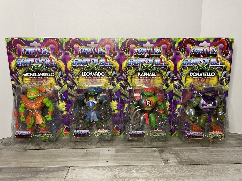MOTU x TMNT Turtles Of Grayskull – Leonardo Raphael Donatello Michelangelo LOT