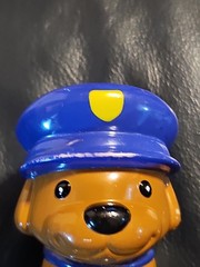 Unbranded Light Plastic Police Dog Toy Figure- 2.25 In Tall WEAR