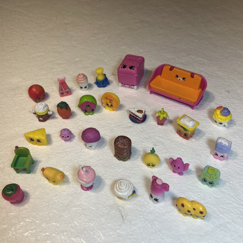 Mini Shopkins lot of 30 mini figures mixed series plus accessories