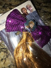 Scunci Frozen 2 Disney Anna Fake Pony Tail & Bow Hair New