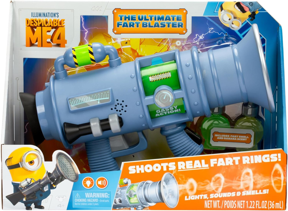 Despicable Me 4 Ultimate Fart Blaster Toy – Shoots Real Fog Rings | 15 Hilarious
