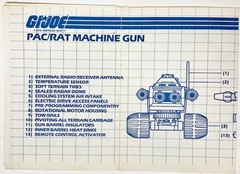 GI Joe 1983 PAC RAT Machine Gun Complete Remote Blueprints Vintage Hasbro ARAH