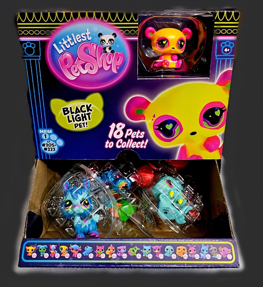 LITTLEST PET SHOP BLACK LIGHT EXCLUSIVE OFFICIAL BLIND BOX W/14 Pets