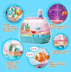 Electronic Aquarium Water Play Set LED Sound Bubble Fish Toy Official