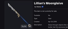 R0BLOX Toy Code – Lillian’s Moonglaive | Series 4