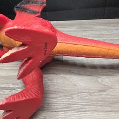 2018 11” Toys R Us Red Dragon w/ Green Eyes Fantasy Soft Rubber Toy