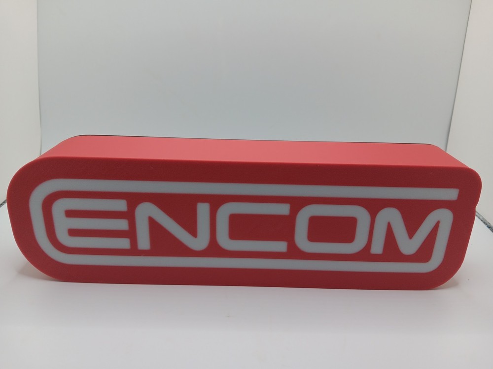 Retro Tron ENCOM logo lightbox sign for vintage style tron collection display