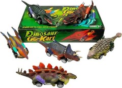 Dinosaur Toy Pull Back Cars, 6 Pack Dino Toys for Kids Ages 3 and Up