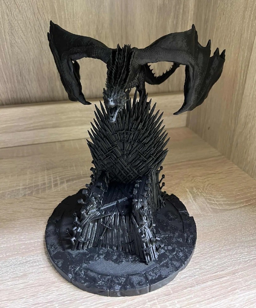 Iron Throne With Dragon Figure 3D Printed