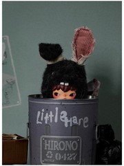POP MART Hirono Little Hare Plush Doll Pendant Figure Black Bunny Doll Authentic