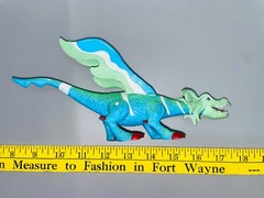 Shantou Dragon Toy Action Figure SDE 8″ Tall Display Blue Green Winged Dinosaur