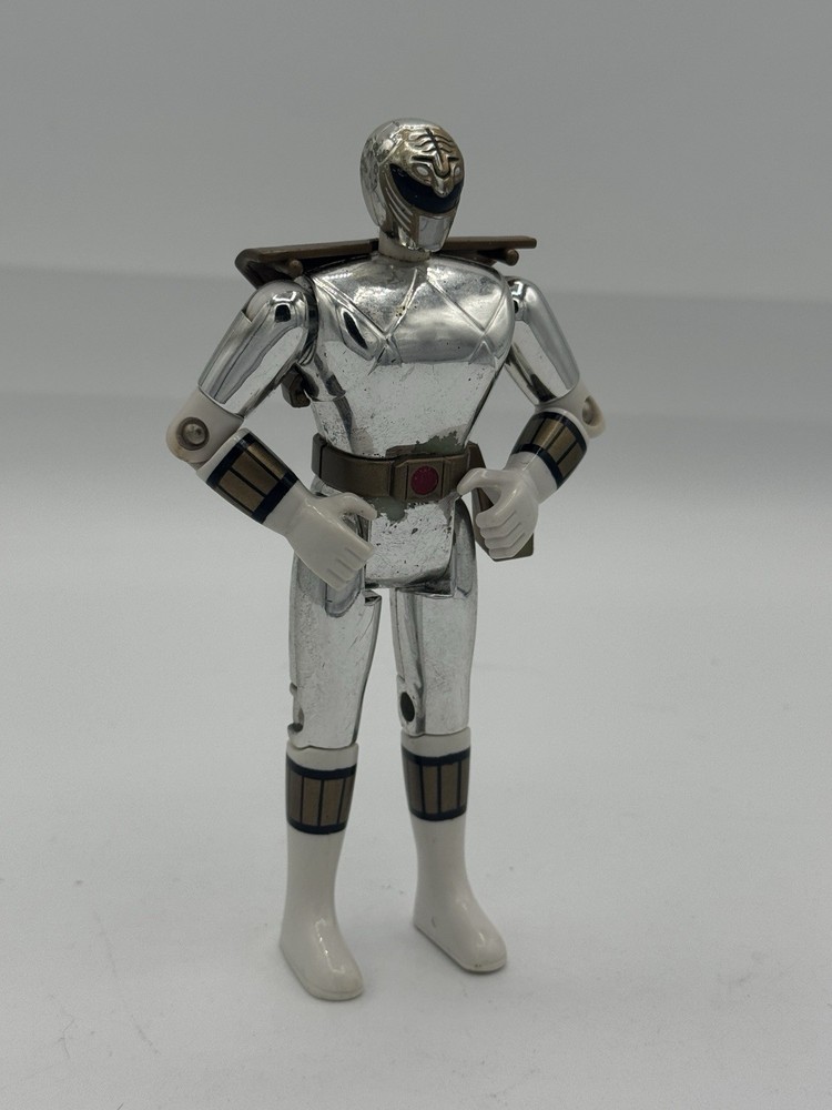 Mighty Morphin Power Rangers 1995 Silver Ranger Bandai Action Figure