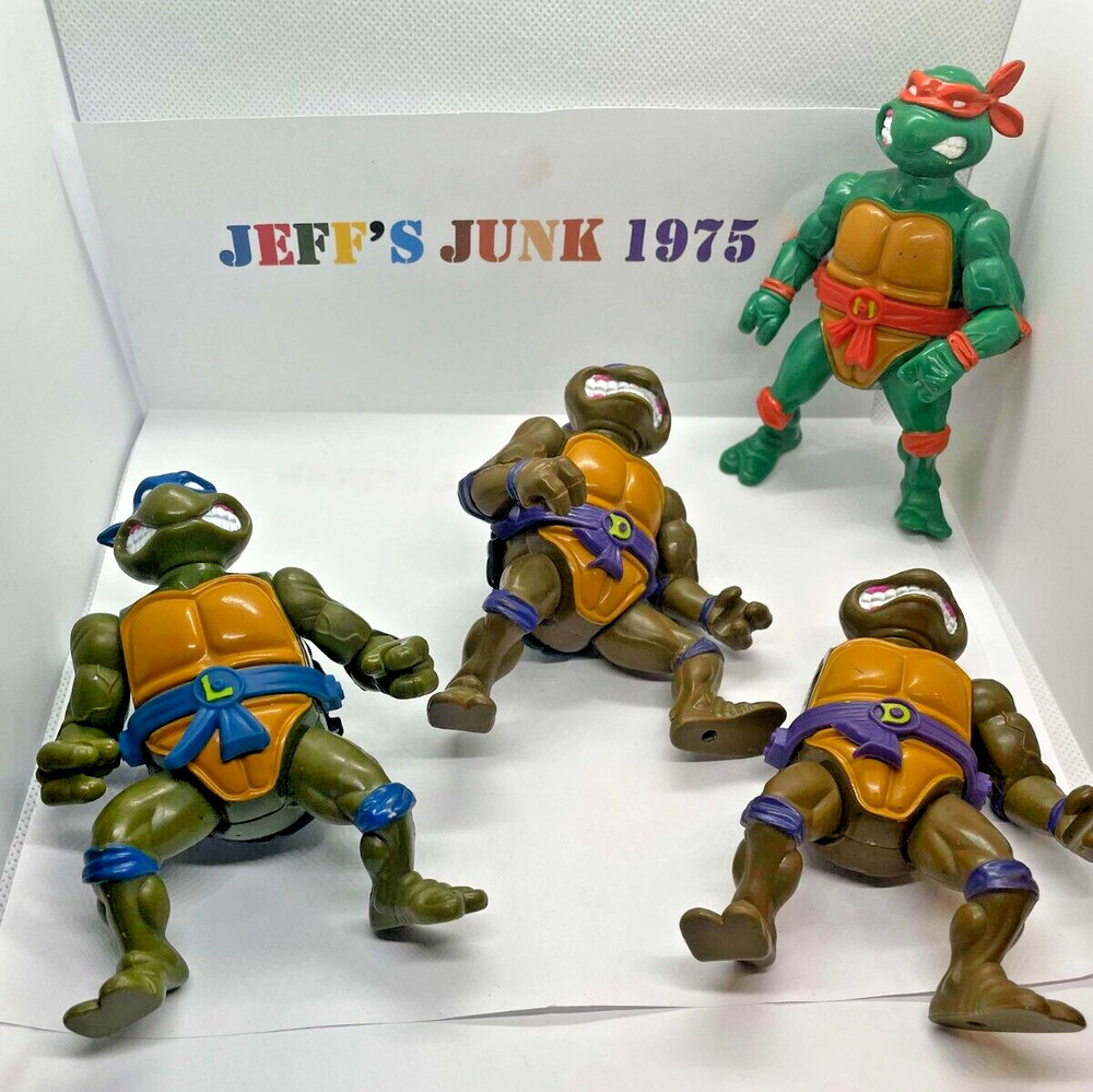 1990 TMNT Storage Shell Figures for parts some have damage/ incomplete Don