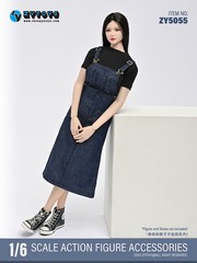 1/6 Denim Overall Dress Outfit Set 12″ Hot Toys PHICEN TBLeague Female Figure