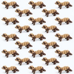25 PCS Articulated Mini Ferret Bandit Toy 2.85″ USA Made, Pick-A-Color, Fidget