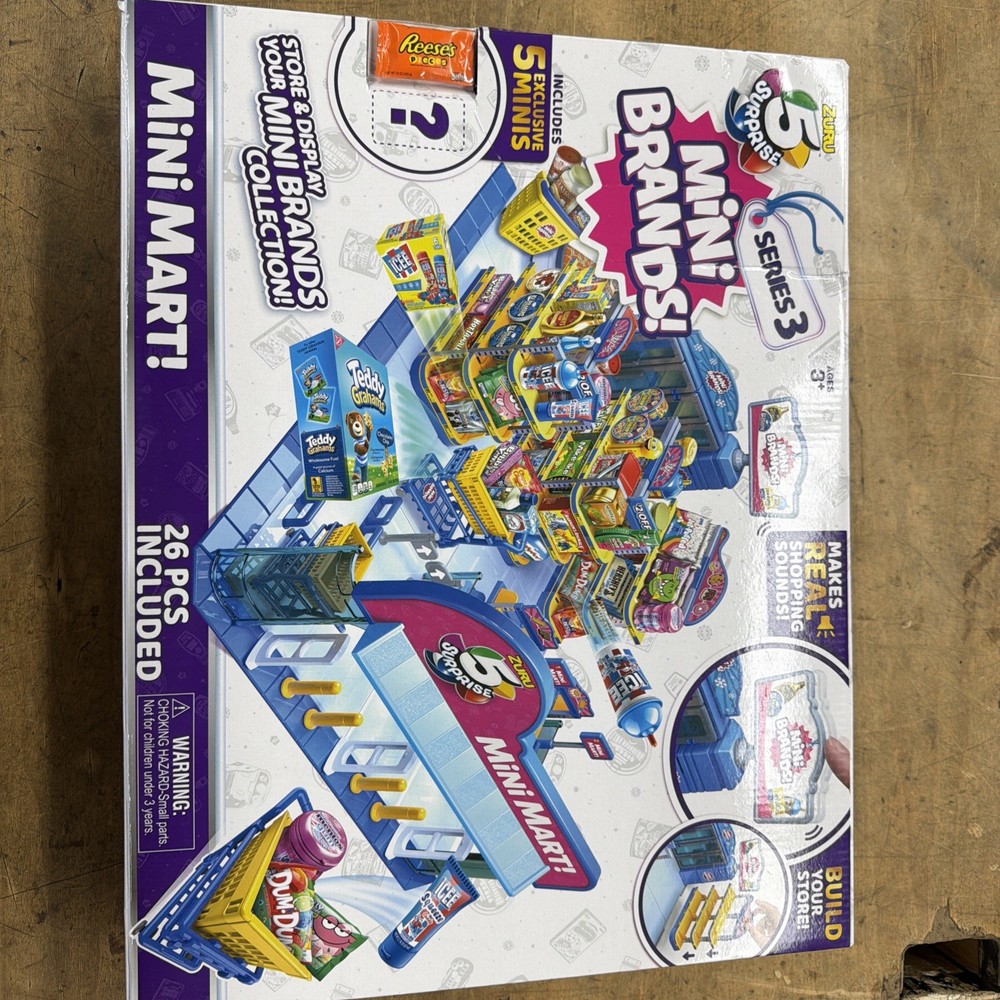 ZURU 5 Surprise Mini Brands Mini Mart Playset 7752 Toy Supermarket Base Market