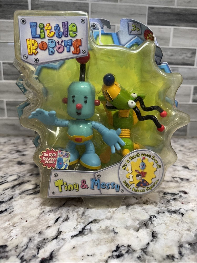Rare 2003 Little Robots Playmates Figure Tiny and Messy Cartoon Network NIB Read