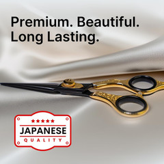 H&S Goldblack Series Professional Hair Cutting Scissors | Premium Japanese Stain