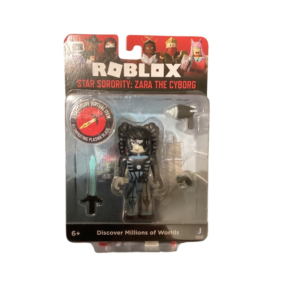 Roblox Star Sorority Zara the Cyborg Action Figure Jazwares Virtual Item Code