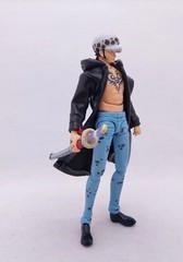 SU-LTC-LAW-BK: 1/12 Wired Black Hoodie Coat for SHF One Piece Trafalgar Law