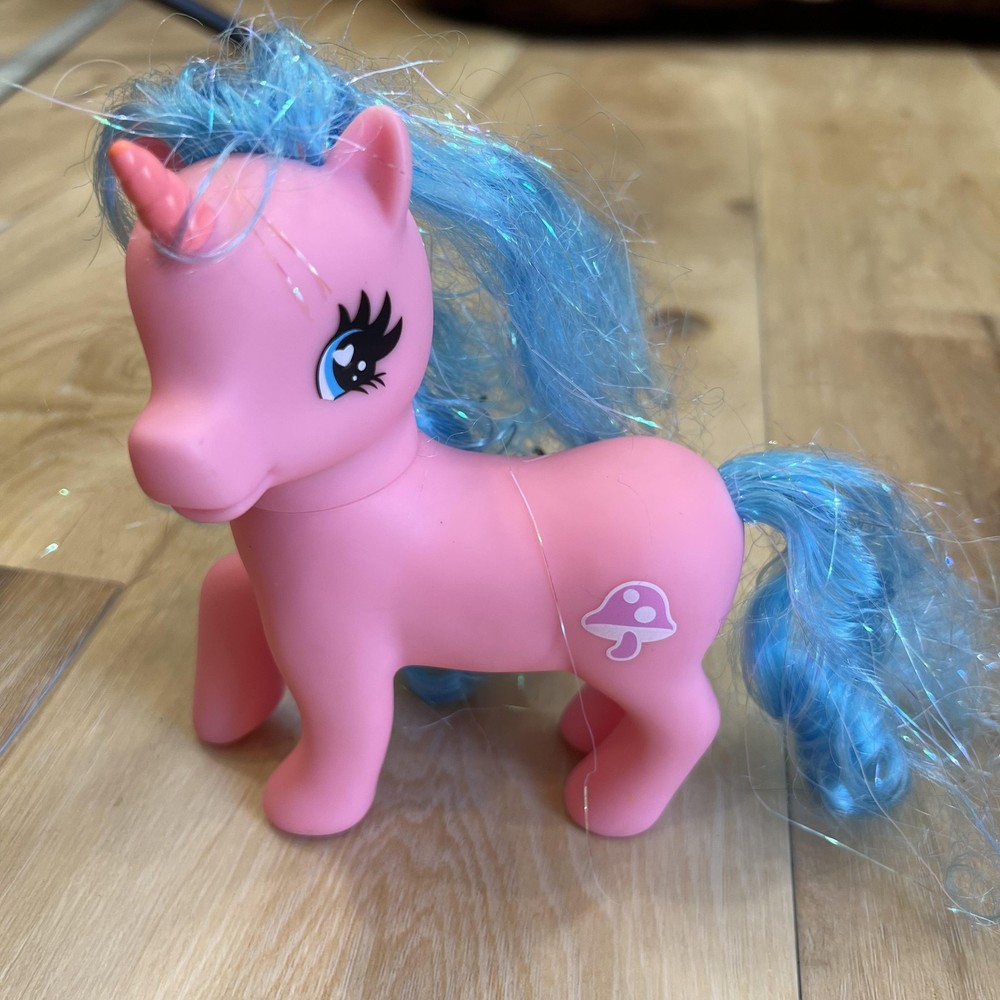 Vintage 80’s My Little Pony Fakie Mushroom Cutie Blue Hair Mushroom Mark