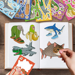 1-6Set Italian Brainrot Sticker Tung Tung Sahur Telalaero Telala Shark Fun Stick