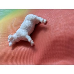Ubranded hard PVC plastic albino white red eyes ram farm animal mini under 2 in