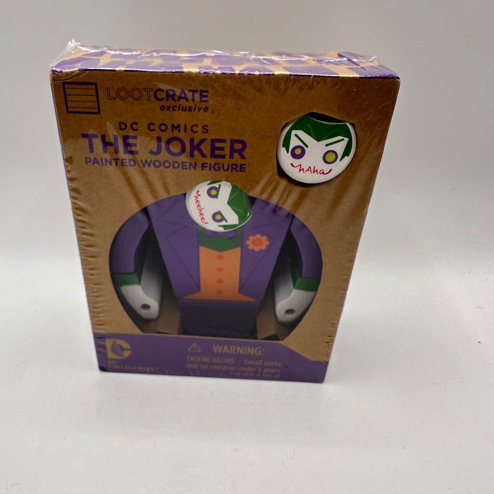 NEW! Loot Crate DC Comics The Joker Painted Wooden Figure DC Collectibles Sealed