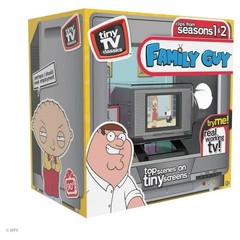 Tiny TV Classics Family Guy Real Working Mini Television Season 1 & 2 Clips NIB