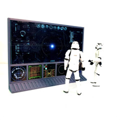 CUSTOM WALL COMPUTER SCREEN for 3.75 IN Figure Sci Fi Acid Rain DIORAMA