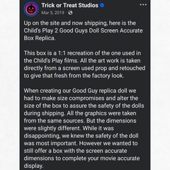 Child’s Play Chucky Good Guys Doll TRUE 1:1 Screen Accurate Box Trick or Treat