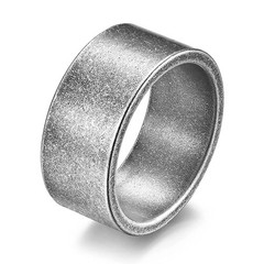 Simple Design 10MM Wide Stainless Steel Rings For Men Women Black/Gold