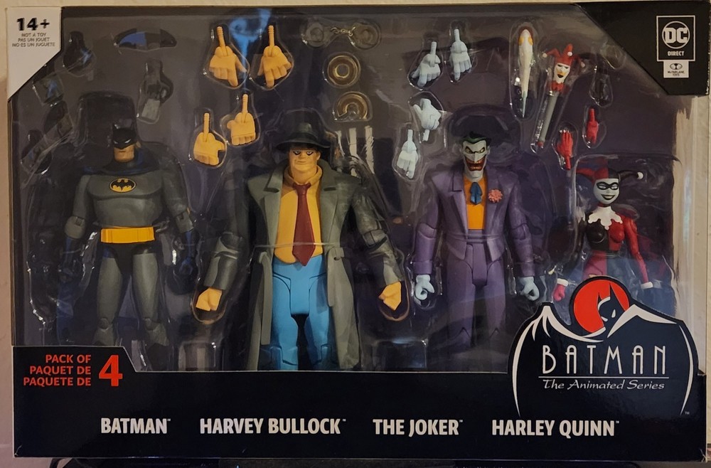 McFarlane Toys DC Direct BTAS 4-Pack. Batman, Det. Bullock, Joker & Harley Quinn