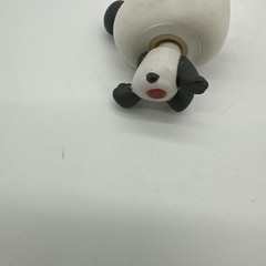 Littlest Pet Shop Panda Bear LPS #89 Gray & White Purple Pink Eyes Red Magnet