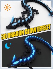 3D Printed Dragon Egg Toy with Glow in The Dark Articulated Easter 3D Printe…