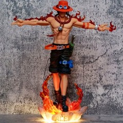 11″ One Piece Portgas D Ace Handmade PVC Cartoon Anime Action Figure Statue New