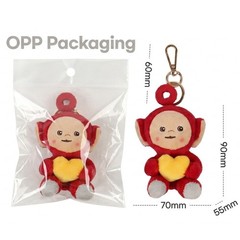 Teletubbies Po Heart Plush Keychain 9cm Authentic Licensed Doll Bag Charm Red