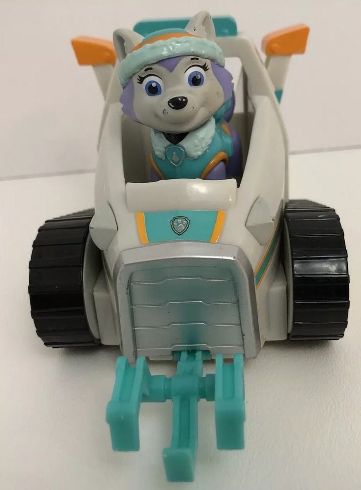 Paw Patrol Everest Arctic Rescue Dog Toy Figure w Snowmobile Husky Spin Master
