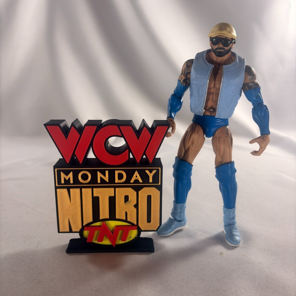 WCW Monday Nitro TNT 4″ Standing Display Piece wwe wwf night wars figures
