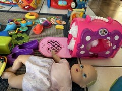 Toy bundle 30+pieces plus free diaper gift of 50