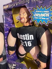 WWE / WWF Undertaker and Stone Cold 1998 Jakks Bone Crushing Buddies Plush 17″